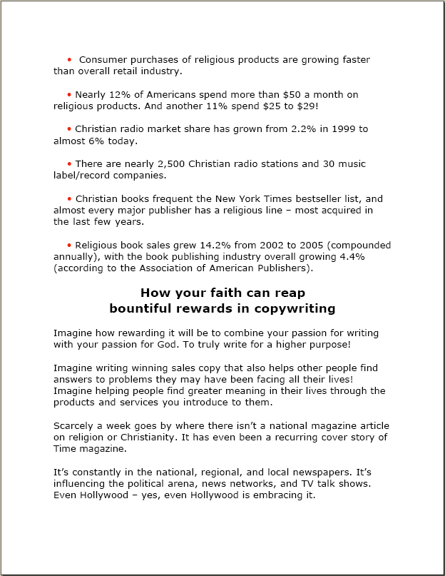 Sales Letter - Writing for Christian Market Page 4
