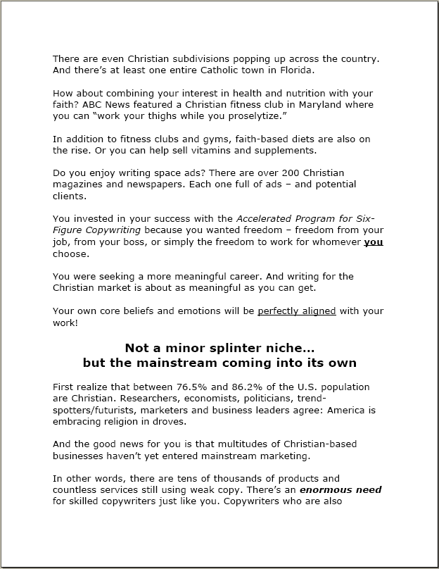 Sales Letter - Writing for Christian Market Page 14