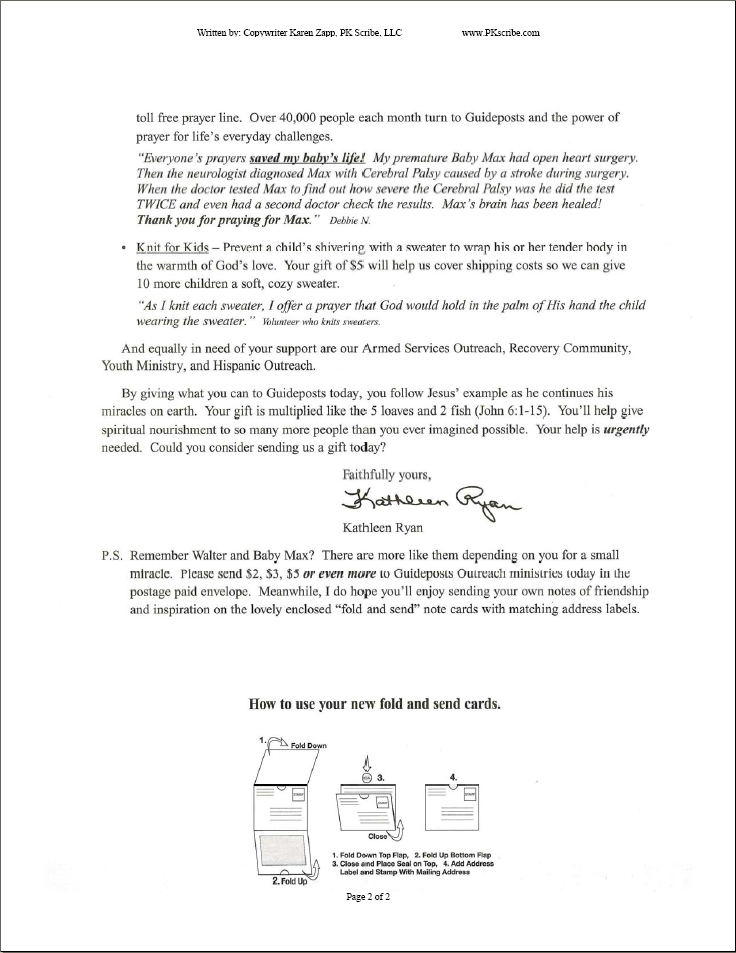 Acquisition Letter - Guideposts Foundation Page 2